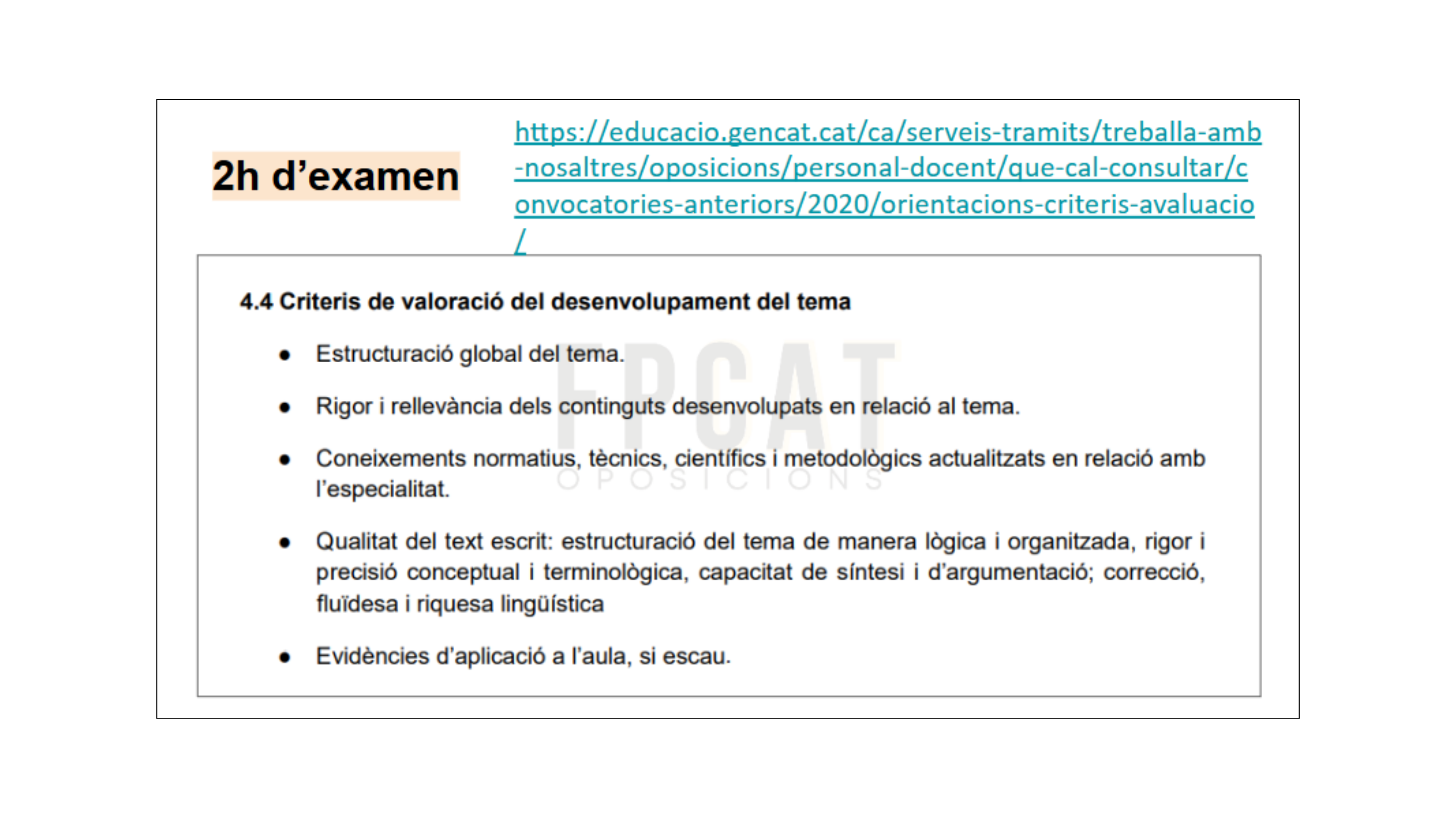 Desenvolupa els temes de l'examen teòric